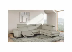 Hoeksalons|Hoeksalon Durham 304x230cm - stof - lichtgrijs met relax