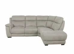 Hoeksalon Elton 250x215cm - stof - dove grey met relax & harde zit- Hoeksalons