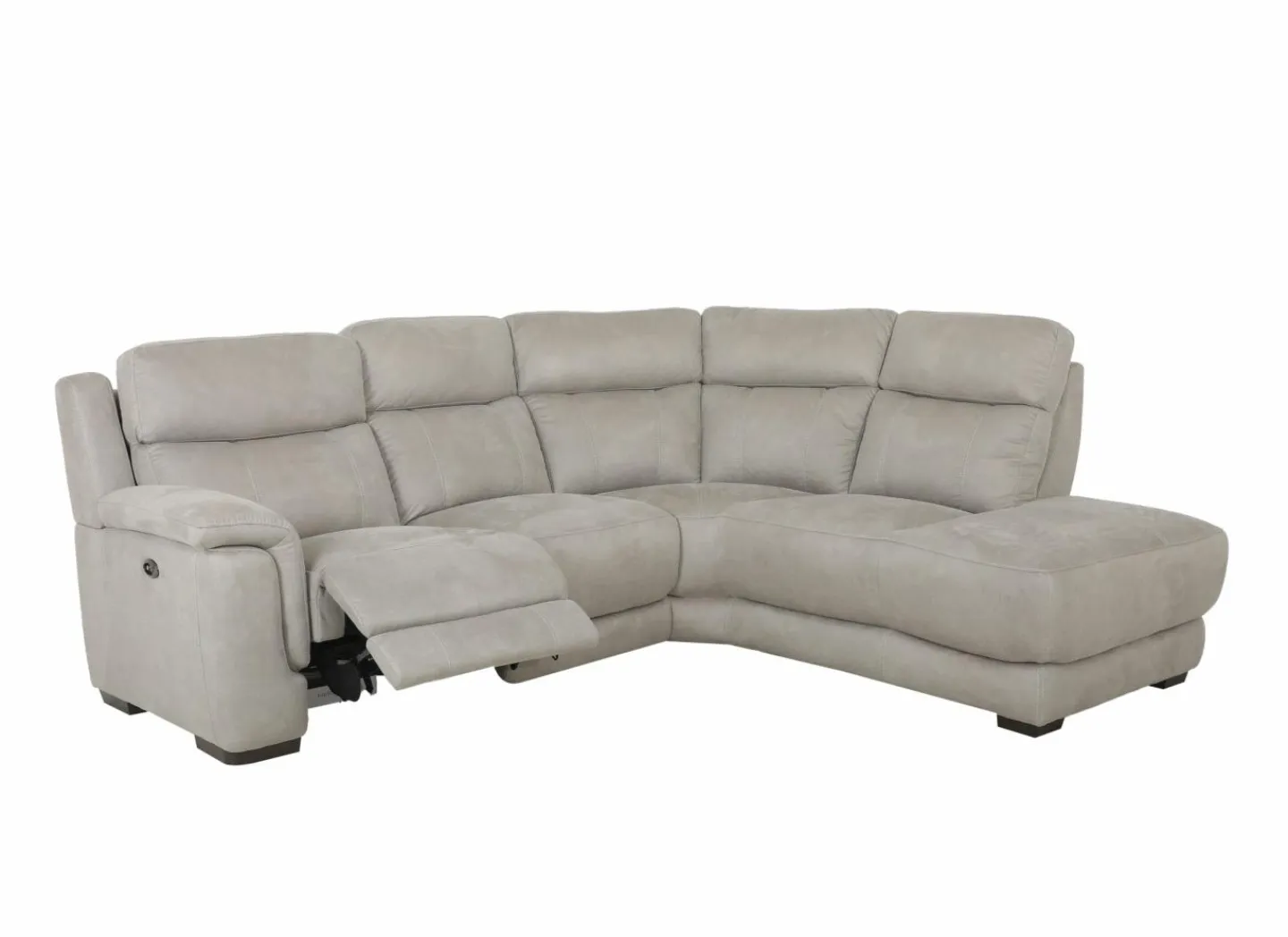 Hoeksalon Elton 250x215cm - stof - dove grey met relax & harde zit- Hoeksalons