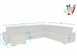 Hoeksalons|Hoeksalon Erba 376x291cm - stof - donkergrijs