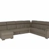 Hoeksalon Erba 376x291cm - stof - donkergrijs met relax- Hoeksalons