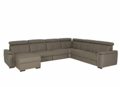 Hoeksalon Erba 376x291cm - stof - donkergrijs met relax- Hoeksalons