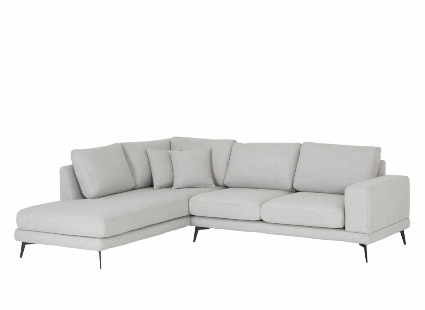 Hoeksalon Eston 284x219cm - stof - lichtgrijs- Hoeksalons