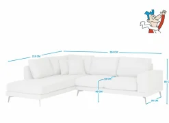 Hoeksalon Eston 284x219cm - stof - lichtgrijs- Hoeksalons