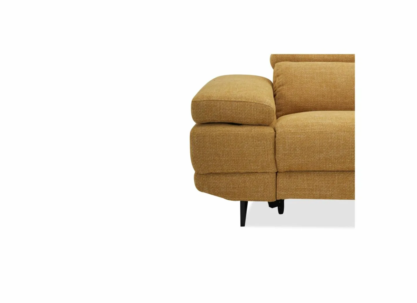 Hoeksalon Exeter 299x240cm - stof - chacha geel met relax- Hoeksalons