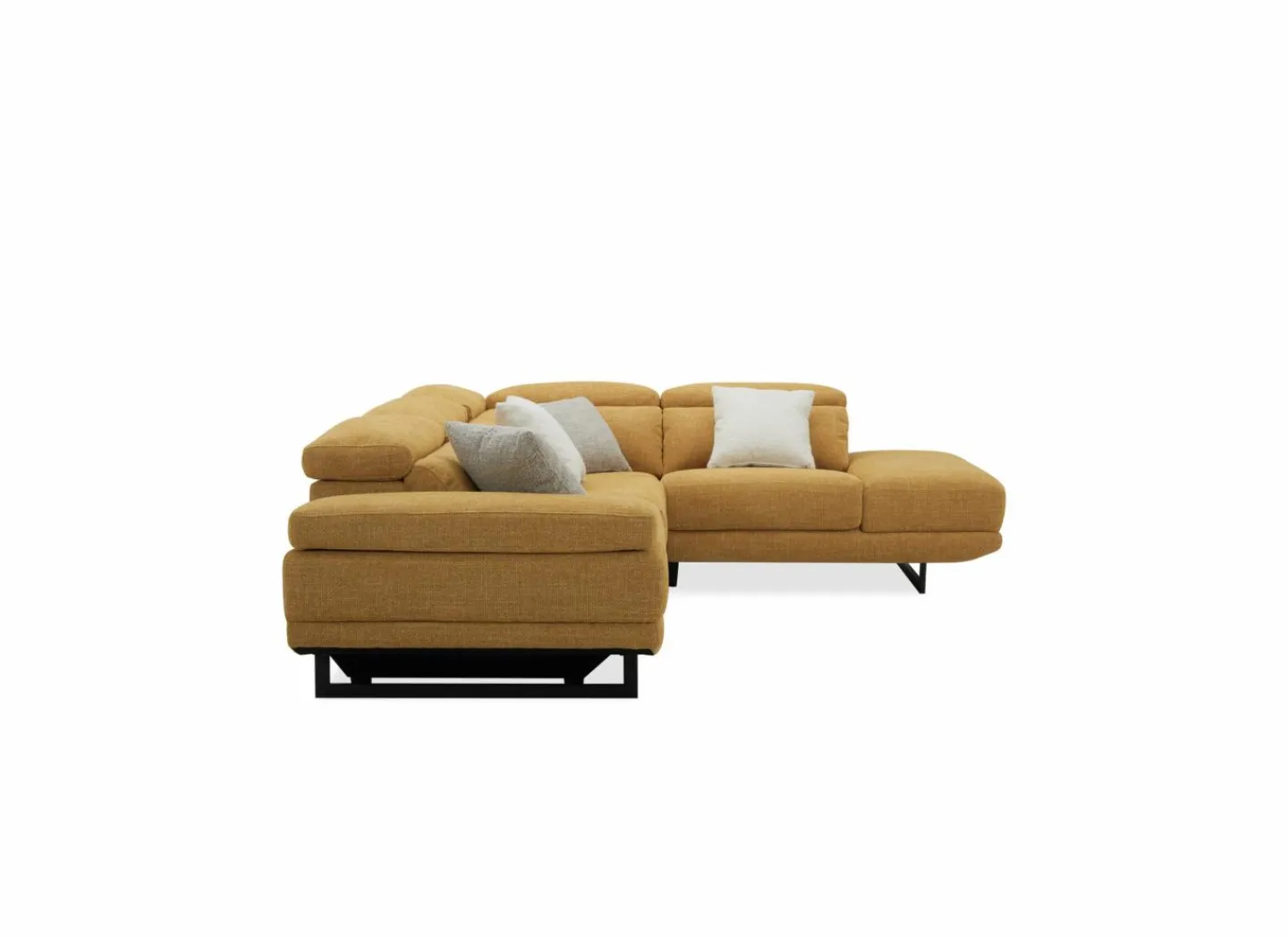 Hoeksalon Exeter 299x240cm - stof - chacha geel met relax- Hoeksalons