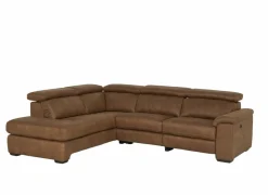 Hoeksalon Fall 213x271cm - stof - cognac met relax- Hoeksalons