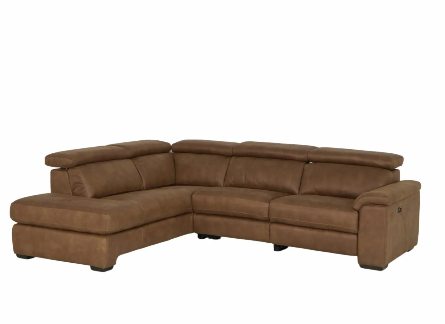 Hoeksalon Fall 213x271cm - stof - cognac met relax- Hoeksalons