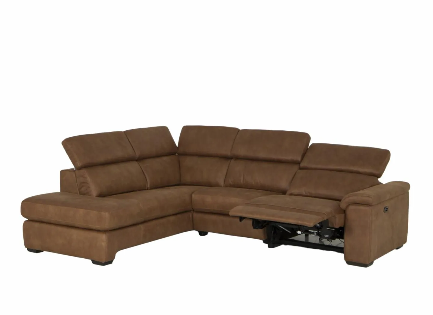 Hoeksalon Fall 213x271cm - stof - cognac met relax- Hoeksalons