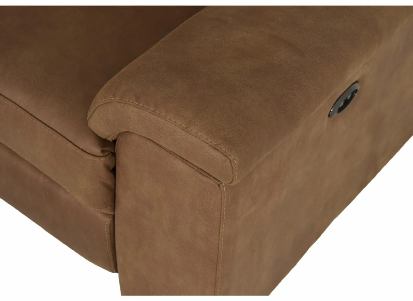 Hoeksalon Fall 213x271cm - stof - cognac met relax- Hoeksalons