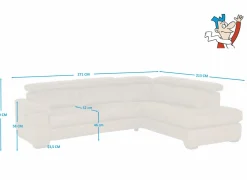 Hoeksalons|Hoeksalon Fall 271x213cm - stof -  cognac met relax