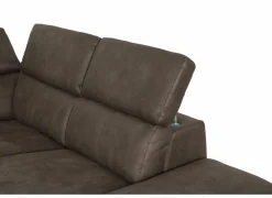 Hoeksalon Flow 287x238cm - stof - grijs met relax- Hoeksalons