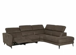 Hoeksalon Flow 287x238cm - stof - grijs met relax- Hoeksalons