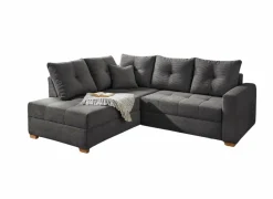 Zetelbedden|Hoeksalons|Hoeksalon Heidelberg 228x199cm - stof - grijs met bedfunctie & relax en opbergruimte