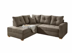 Hoeksalon Heidelberg 228x199cm - stof - bruin met bedfunctie & relax & opbergruimte- Zetelbedden|Hoeksalons