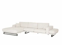 Hoeksalon Helio 393x197cm - stof - lichtbeige- Hoeksalons