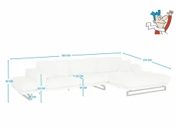 Hoeksalons|Hoeksalon Helio 393x197cm - stof - lichtbeige