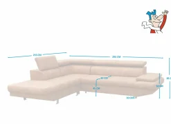 Hoeksalons|Hoeksalon Jet 295x255cm - stof - cognac