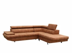 Hoeksalon Jet 295x255cm - stof - cognac- Hoeksalons