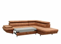 Hoeksalon Jet 295x255cm - stof - cognac- Hoeksalons