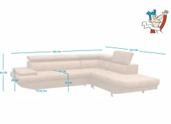 Hoeksalon Jet 295x255cm - stof - cognac- Hoeksalons