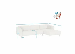 Hoeksalon Kelmis 323x178cm - stof - beige- Hoeksalons