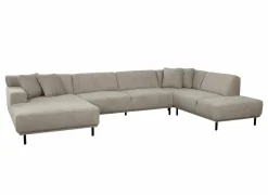 Hoeksalons|Hoeksalon Kent 390x230cm - stof - grijs