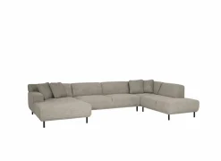 Hoeksalons|Hoeksalon Kent 390x230cm - stof - grijs