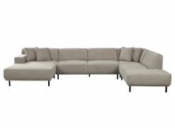 Hoeksalons|Hoeksalon Kent 390x230cm - stof - grijs