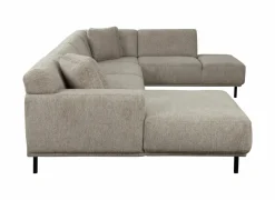 Hoeksalons|Hoeksalon Kent 390x230cm - stof - grijs