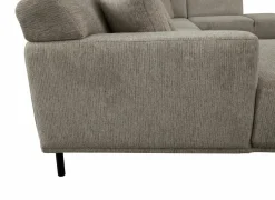 Hoeksalons|Hoeksalon Kent 390x230cm - stof - grijs