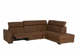 Hoeksalons|Hoeksalon Lana 289x227cm - leder - bruin met relax