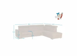 Hoeksalons|Hoeksalon Lana 289x227cm - leder - bruin met relax