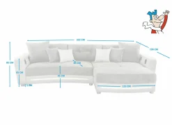 Hoeksalon Laredo lederlook/stof beige taupe met LED-verlichting- Hoeksalons