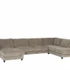 Hoeksalon Larvik 410x228cm - stof - beige- Hoeksalons