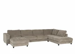Hoeksalon Larvik 410x228cm - stof - beige- Hoeksalons