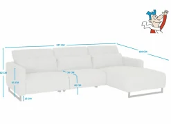 Hoeksalons|Hoeksalon Lexus 327x189cm - stof - grijs met relax