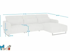 Hoeksalon Lexus 327x189cm - stof - grijs- Hoeksalons