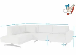 Hoeksalons|Hoeksalon Maltese  276x215cm - stof - lichtgrijs