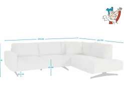 Hoeksalons|Hoeksalon Maltese 276x215cm - stof - lichtgrijs