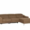 Hoeksalon Mana 272x174cm - stof - cognac met relax- Hoeksalons