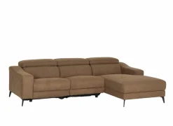 Hoeksalon Mana 272x174cm - stof - cognac met relax- Hoeksalons