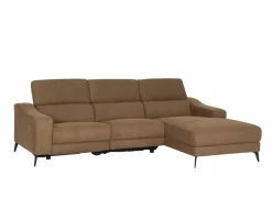 Hoeksalon Mana 272x174cm - stof - cognac met relax- Hoeksalons