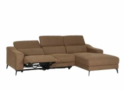 Hoeksalon Mana 272x174cm - stof - cognac met relax- Hoeksalons