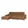 Hoeksalons|Hoeksalon Mana 272x174cm - stof - cognac met relax