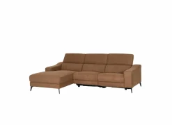 Hoeksalons|Hoeksalon Mana 272x174cm - stof - cognac met relax