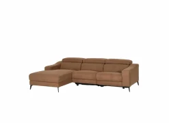 Hoeksalons|Hoeksalon Mana 272x174cm - stof - cognac met relax