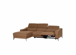 Hoeksalons|Hoeksalon Mana 272x174cm - stof - cognac met relax