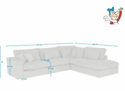 Hoeksalon Marlon 332x268cm - stof - grijs- Hoeksalons