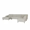 Hoeksalon Mats 372x227cm - stof - lichtgrijs- Hoeksalons